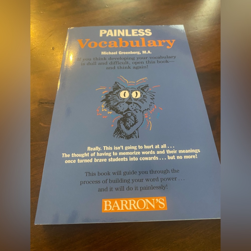 New, Barron’s “Painless Vocabulary” Softcover Book/Workbook 📚